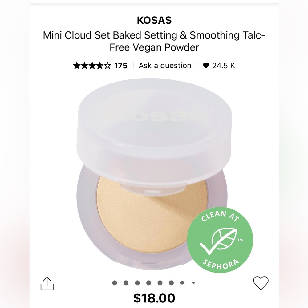 Kosas mini cloud baked setting powder
